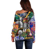 Nelson Mandela Off Shoulder Sweater Street Spray Art Recreating The Life Of A Great Man - Wonder Print Shop