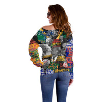 Nelson Mandela Off Shoulder Sweater Street Spray Art Recreating The Life Of A Great Man - Wonder Print Shop