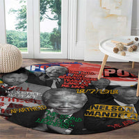 Nelson Mandela Round Carpet Street Spray Art Recreating The Life Of A Great Man - Wonder Print Shop