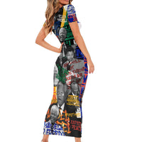 Nelson Mandela Short Sleeve Bodycon Dress Street Spray Art Recreating The Life Of A Great Man - Wonder Print Shop