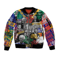 Nelson Mandela Sleeve Zip Bomber Jacket Street Spray Art Recreating The Life Of A Great Man - Wonder Print Shop
