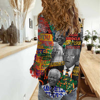 Nelson Mandela Women Casual Shirt Street Spray Art Recreating The Life Of A Great Man - Wonder Print Shop