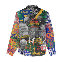 Nelson Mandela Women Casual Shirt Street Spray Art Recreating The Life Of A Great Man - Wonder Print Shop