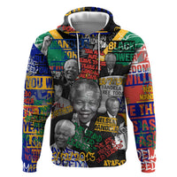 Nelson Mandela Zip Hoodie Street Spray Art Recreating The Life Of A Great Man - Wonder Print Shop