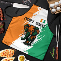 Ivory Coast Apron with Tribal Elephant and Paint Splash Design - Wonder Print Shop