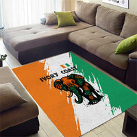 Ivory Coast Area Rug with Tribal Elephant and Paint Splash Design - Wonder Print Shop