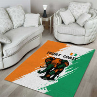 Ivory Coast Area Rug with Tribal Elephant and Paint Splash Design - Wonder Print Shop