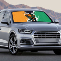 Ivory Coast Auto Sun Shade with Tribal Elephant and Paint Splash Design - Wonder Print Shop