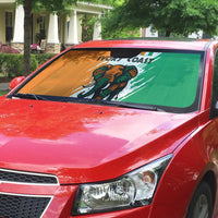 Ivory Coast Auto Sun Shade with Tribal Elephant and Paint Splash Design - Wonder Print Shop