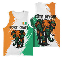Ivory Coast Basketball Jersey with Tribal Elephant and Paint Splash Design - Wonder Print Shop