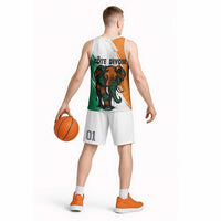 Ivory Coast Basketball Jersey with Tribal Elephant and Paint Splash Design - Wonder Print Shop