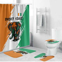 Ivory Coast Bathroom Set with Tribal Elephant and Paint Splash Design - Wonder Print Shop