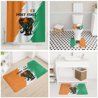 Ivory Coast Bathroom Set with Tribal Elephant and Paint Splash Design - Wonder Print Shop