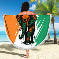 Ivory Coast Beach Blanket with Tribal Elephant and Paint Splash Design - Wonder Print Shop