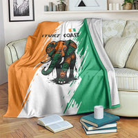 Ivory Coast Blanket with Tribal Elephant and Paint Splash Design - Wonder Print Shop