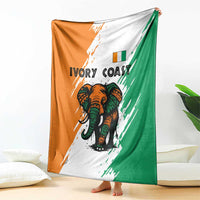 Ivory Coast Blanket with Tribal Elephant and Paint Splash Design - Wonder Print Shop