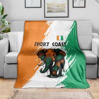Ivory Coast Blanket with Tribal Elephant and Paint Splash Design - Wonder Print Shop