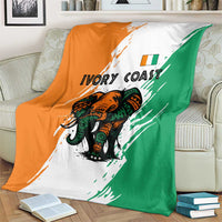 Ivory Coast Blanket with Tribal Elephant and Paint Splash Design - Wonder Print Shop