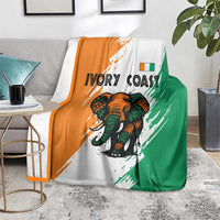 Ivory Coast Blanket with Tribal Elephant and Paint Splash Design - Wonder Print Shop