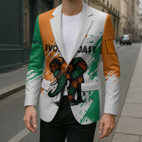 Ivory Coast Blazer with Tribal Elephant and Paint Splash Design - Wonder Print Shop