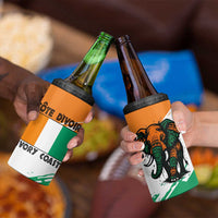 Ivory Coast 4 in 1 Can Cooler Tumbler with Tribal Elephant and Paint Splash Design - Wonder Print Shop