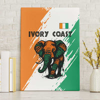Ivory Coast Canvas Wall Art with Tribal Elephant and Paint Splash Design - Wonder Print Shop