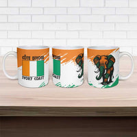Ivory Coast Ceramic Mug with Tribal Elephant and Paint Splash Design - Wonder Print Shop