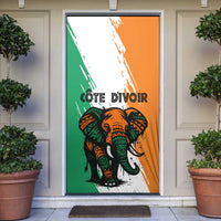Ivory Coast Door Cover with Tribal Elephant and Paint Splash Design - Wonder Print Shop