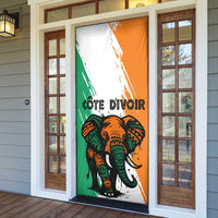 Ivory Coast Door Cover with Tribal Elephant and Paint Splash Design - Wonder Print Shop