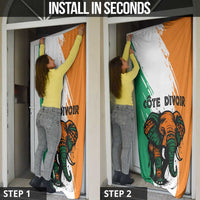 Ivory Coast Door Cover with Tribal Elephant and Paint Splash Design - Wonder Print Shop
