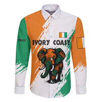 Ivory Coast Family Matching Long Sleeve Bodycon Dress and Hawaiian Shirt with Tribal Elephant and Paint Splash Design - Wonder Print Shop