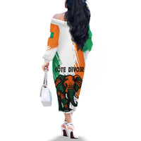 Ivory Coast Family Matching Off The Shoulder Long Sleeve Dress and Hawaiian Shirt with Tribal Elephant and Paint Splash Design - Wonder Print Shop