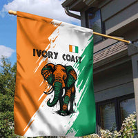 Ivory Coast Garden Flag with Tribal Elephant and Paint Splash Design - Wonder Print Shop