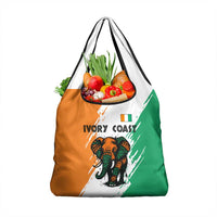Ivory Coast Grocery Bag with Tribal Elephant and Paint Splash Design - Wonder Print Shop