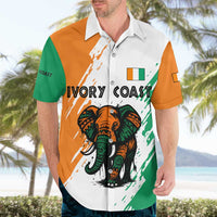Ivory Coast Hawaiian Shirt with Tribal Elephant and Paint Splash Design - Wonder Print Shop