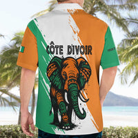 Ivory Coast Hawaiian Shirt with Tribal Elephant and Paint Splash Design - Wonder Print Shop