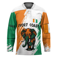 Ivory Coast Hockey Jersey with Tribal Elephant and Paint Splash Design - Wonder Print Shop