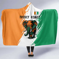 Ivory Coast Hooded Blanket with Tribal Elephant and Paint Splash Design - Wonder Print Shop