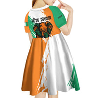 Ivory Coast Kid Short Sleeve Dress with Tribal Elephant and Paint Splash Design - Wonder Print Shop
