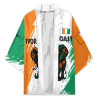 Ivory Coast Kimono with Tribal Elephant and Paint Splash Design - Wonder Print Shop