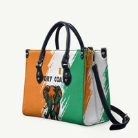 Ivory Coast Leather Bag with Tribal Elephant and Paint Splash Design - Wonder Print Shop