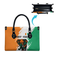 Ivory Coast Leather Bag with Tribal Elephant and Paint Splash Design - Wonder Print Shop