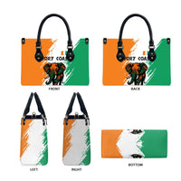 Ivory Coast Leather Bag with Tribal Elephant and Paint Splash Design - Wonder Print Shop