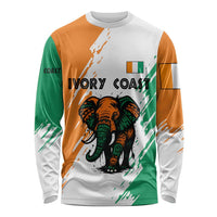 Ivory Coast Long Sleeve Shirt with Tribal Elephant and Paint Splash Design - Wonder Print Shop
