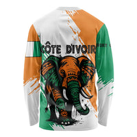 Ivory Coast Long Sleeve Shirt with Tribal Elephant and Paint Splash Design - Wonder Print Shop