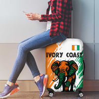 Ivory Coast Luggage Cover with Tribal Elephant and Paint Splash Design - Wonder Print Shop