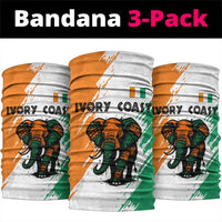 Ivory Coast Neck Gaiter with Tribal Elephant and Paint Splash Design TS04