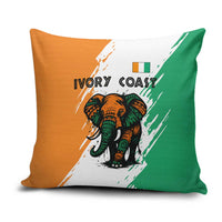 Ivory Coast Pillow Cover with Tribal Elephant and Paint Splash Design - Wonder Print Shop