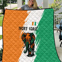 Ivory Coast Quilt with Tribal Elephant and Paint Splash Design - Wonder Print Shop
