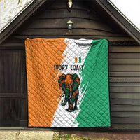 Ivory Coast Quilt with Tribal Elephant and Paint Splash Design - Wonder Print Shop